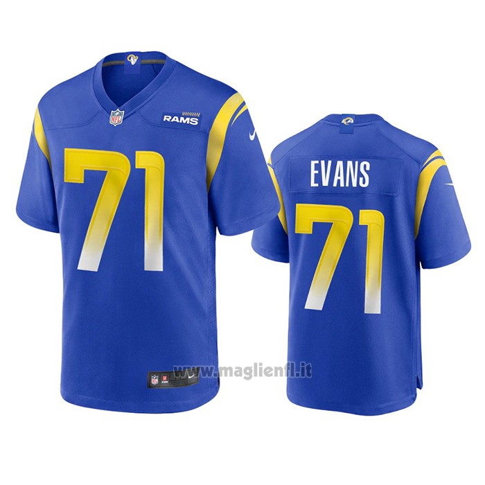 Maglia NFL Game Los Angeles Rams Bobby Evans 2020 Blu